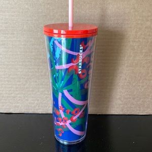 Starbucks 2021 Blue Jungle Pink Leopard Tumbler 24oz Venti